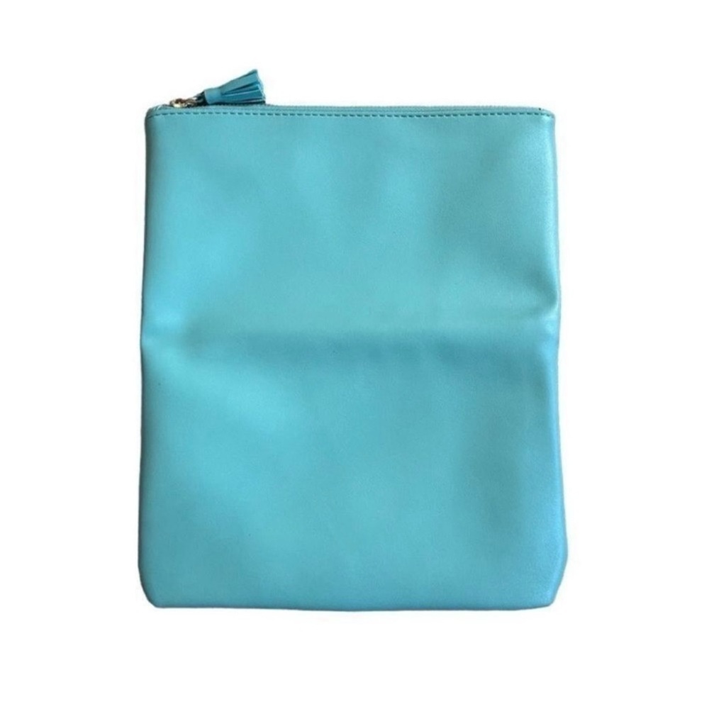 Rachel Pally Teal Pink Tropical Floral Leaf Pattern Reversible Fold Over Clutch - Picture 4 of 8